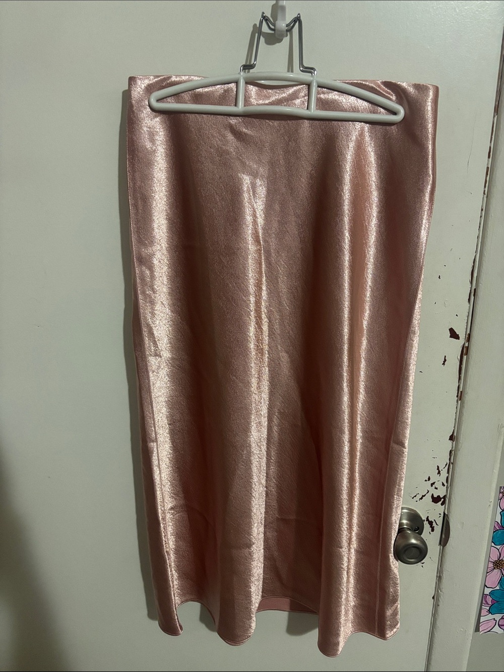 Women's S Vince. Satin Skirt Baby Pink - 100% Polyester